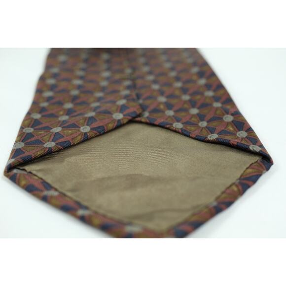 Calvin Klein Mens Silk‎ Tie Multi Color Geometric Navy Burgundy Gray - Picture 6 of 6